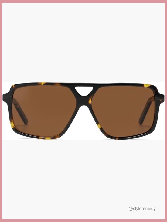 Polarized Square Aviator Sunglasses with Acetate Frame and UV Protection main image 5